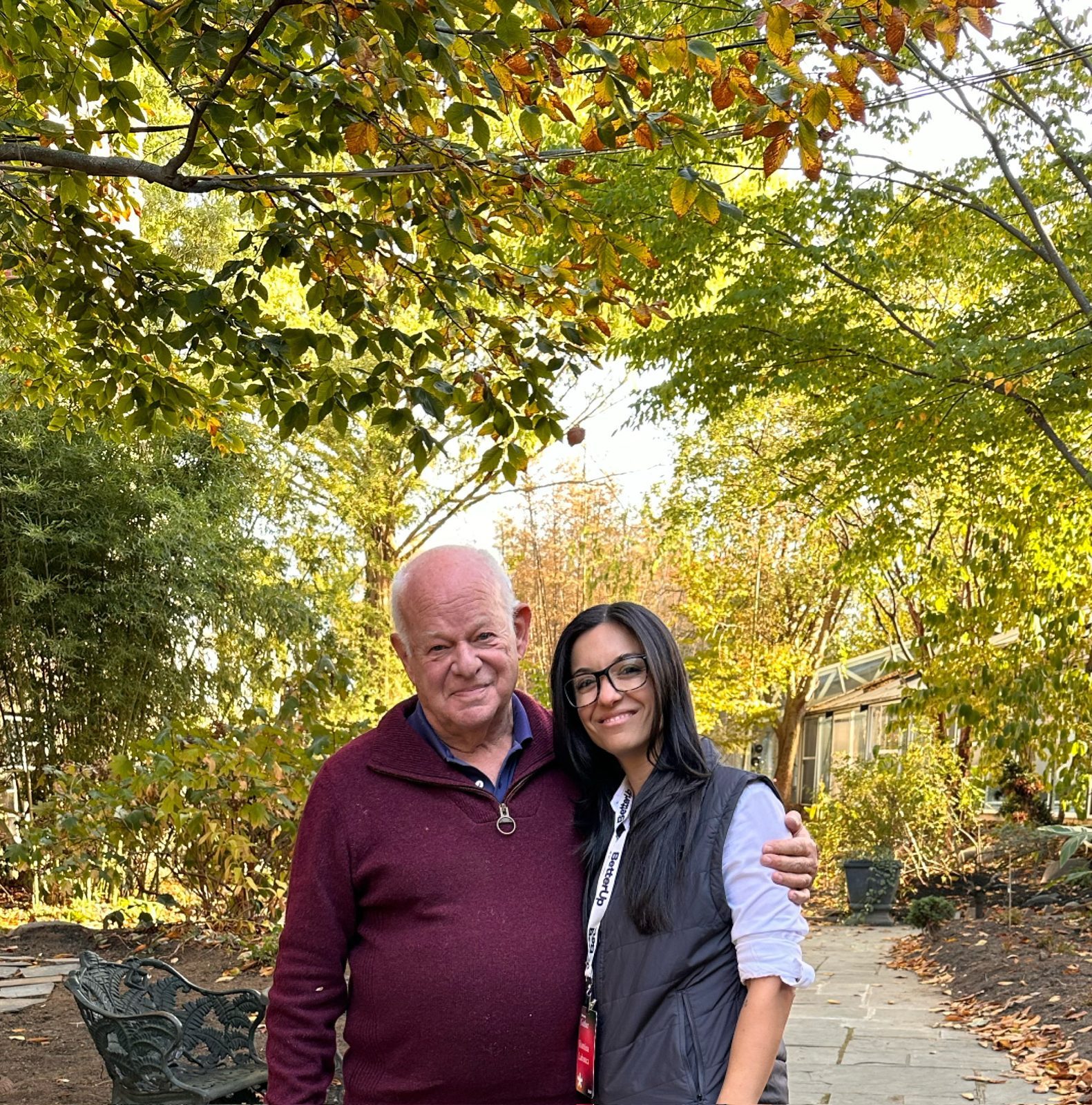 Romi with Dr. Martin Seligman in his garden